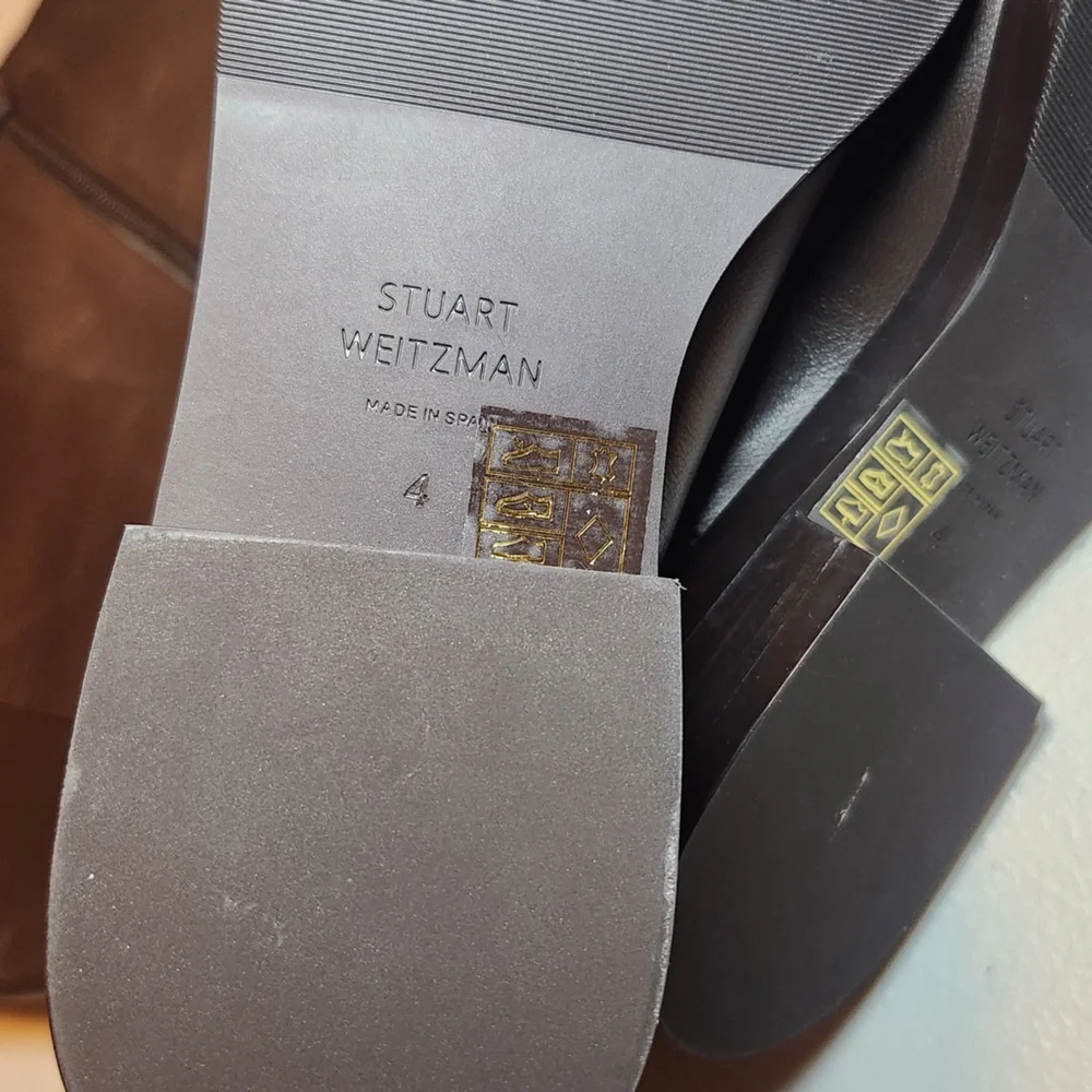 New Stuart Weitzman Keelan Brown‎ Leather Riding Boots Quiet Luxury Rare Size